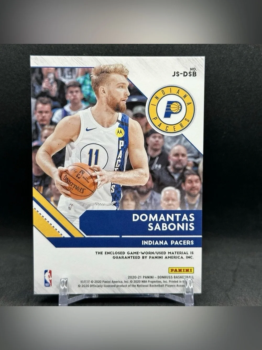 Domantas Sabonis Indiana Pacers Jersey Relic Card
